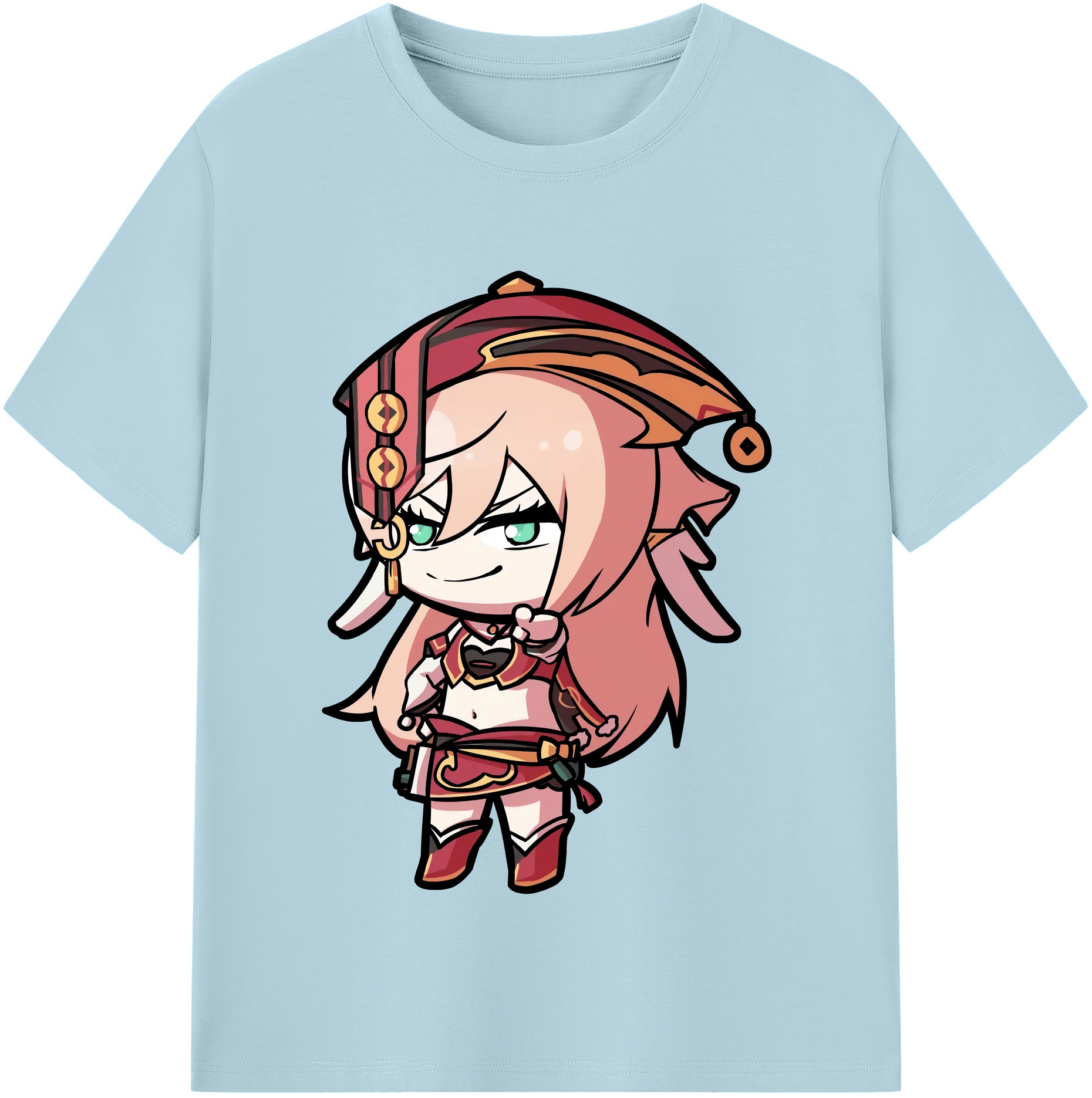 げんし神 ヤンフェイ genshin Yanfei 綿100％半袖Tシャツ（フロントプリント）